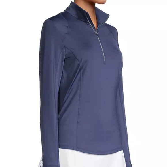Zero Restriction Tops - Zero Restriction $145 Renae Quarter Zip Top Size Small Blue 1/4-Zip Pullover